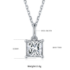 Classic Square S925 Silver Plated Platinum Moissanite Diamond Pendant Earnail Set 2